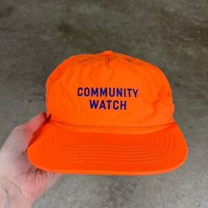 Orange and blue Community Watch snapback cap